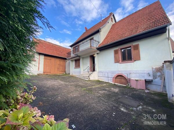 3%COM. Maison à rénover avec dépendances et jardin sur 7,32 ares Minversheim (67270)