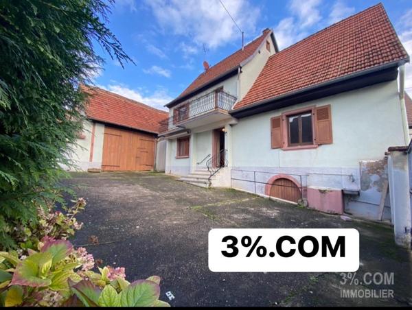 3%COM. Maison à rénover avec dépendances et jardin sur 7,32 ares Minversheim (67270)