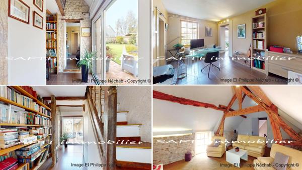 Maison de charme en pierre avec 298m2 habitables, 5 chambres, 3wc, 3 salles d’eau, jardin clos et paysagé .