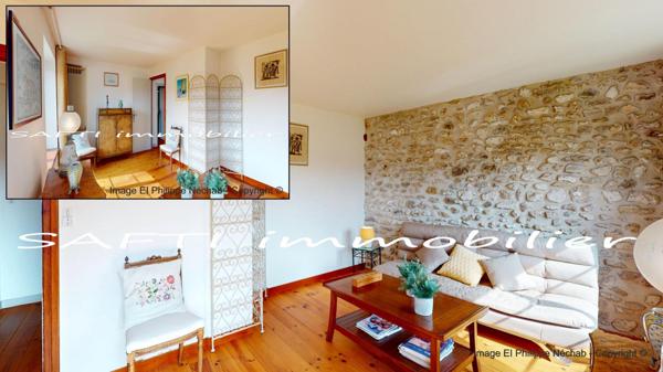 Maison de charme en pierre avec 298m2 habitables, 5 chambres, 3wc, 3 salles d’eau, jardin clos et paysagé .