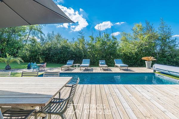Longère contemporaine avec piscine