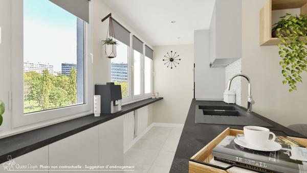 3 pièces de 62m2 - étage élevé en bord de Marne