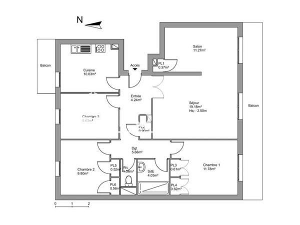 Location Appartement 5 pièces 90.8 m² - AVENUE ALBERT MAZADE Livron Sur Drome 26250