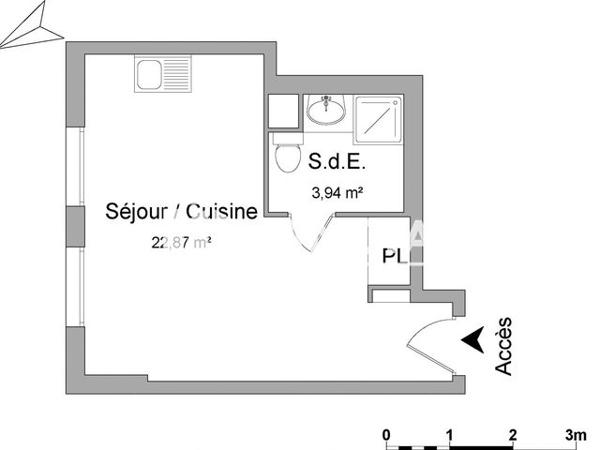 Location Studio 26.81 m² - 6 CHEMIN DE BIZET Marseille 13016