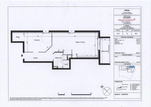 Appartement 2 pièces                                        - 44600 Saint-Nazaire Réf : 3677