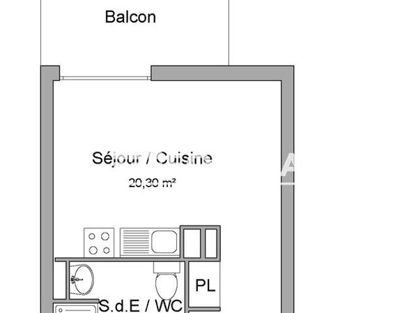 Location Studio 25.5 m² - 586 AVENUE DU VAL MONTFERRAND Montpellier 34090