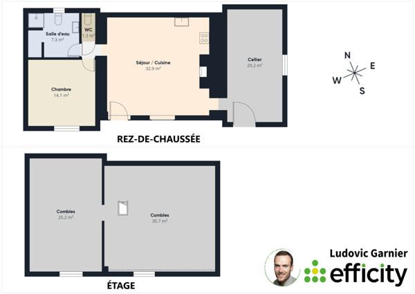 Maison 2 pièces - 55 m² Exclusivité