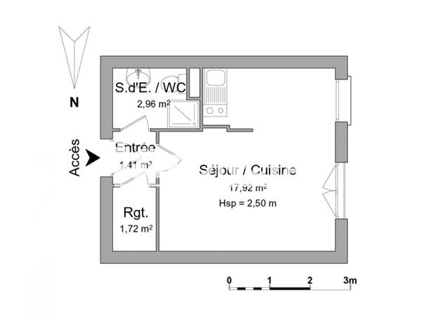 Location Studio 24.01 m² - 14 RUE MAURICE ROLLINAT Limoges 87000