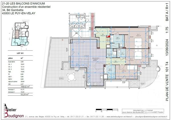 Appartement T4 à vendre  5 pièces - 108,60 m2 LE PUY EN VELAY - 43