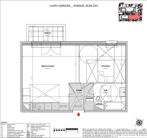 Appartement à vendre 2 pièces 44,33 m² Livry-Gargan