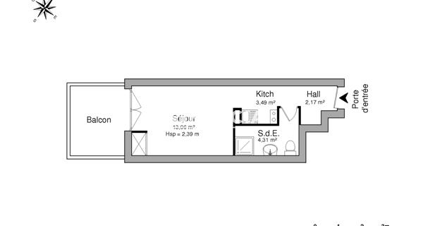 Location Studio 23.03 m² - Perpignan 66000