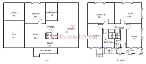 Maison à vendre 4 pièces de 74 m²