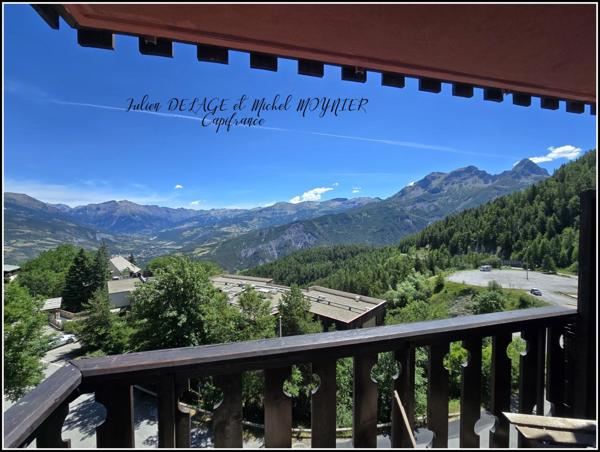 Pra Loup – Appartement plein sud avec vue panoramique, balcon, cave et casier à skis