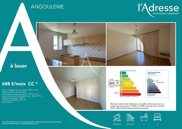 Appartement Angouleme 3 pièce(s) 89.3 m2