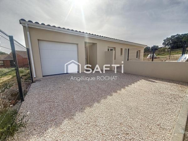 Villa neuve plain pied 3 chambres  sur 400m2 de jardin clôturé