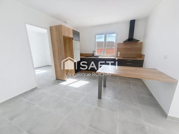 Villa neuve plain pied 3 chambres  sur 400m2 de jardin clôturé