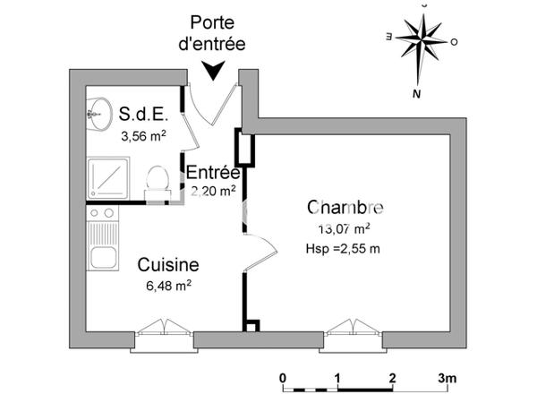 Location Studio 25.31 m² - 76 RUE DE METZ Talange 57525