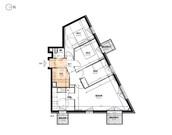 Appartement Stains 4 pièces 80.80 m2