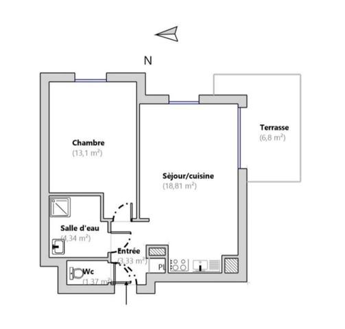 Villeneuve-Loubet  Appartement T2 de 41 m²