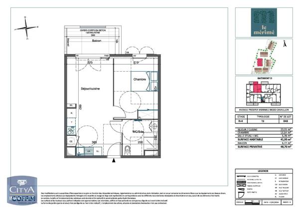 Appartement à louer 2 pièces 41.93m² Cavaillon (84300)