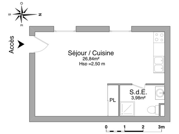 Location Studio 30.51 m² - PASSAGE DES ARTS Chinon 37500