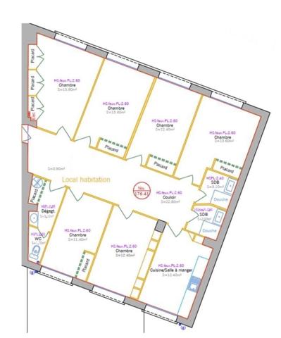Appartement T7 126m2 6 chambres 365 000 €