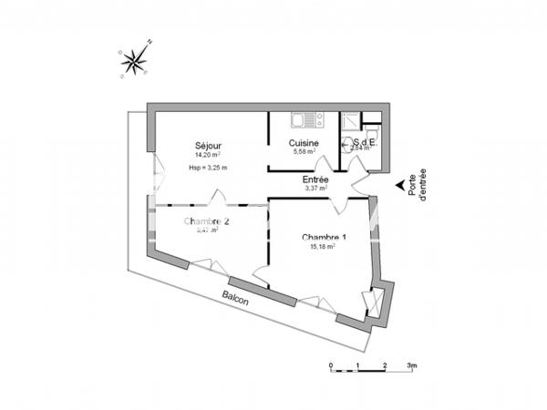 Location Appartement 3 pièces 50.64 m² - 30 RUE BODINIER Angers 49100
