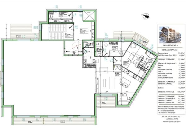 ''LES BUREAUX ET LOGEMENTS DE FERDINAND'' BRIANCON CENTRE VILLE APPARTEMENT T3 1er étage
