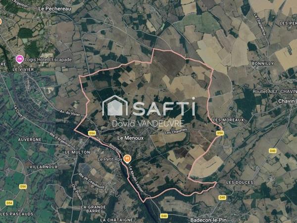 Terrain constructible de 1579m2 Le Menoux 36200