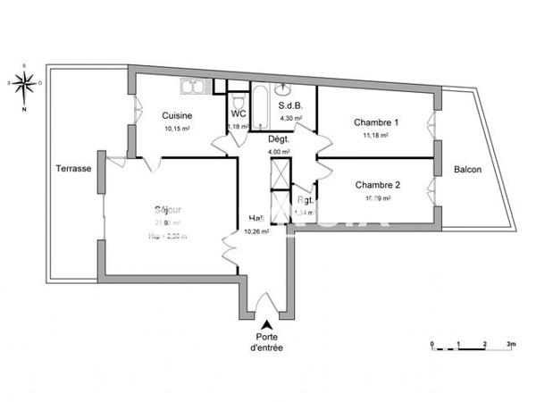 Location Appartement 3 pièces 75.02 m² - 7 RUE DESFLACHES Saint-etienne 42100