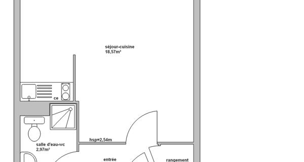 Location Studio 24.7 m² - Limoges 87000