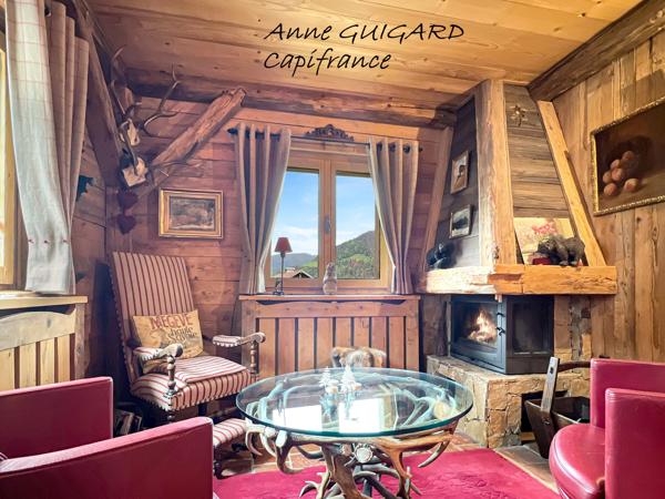 MEGEVE (74) - Beau 3 pièces entièrement refait avec cheminée, beaucoup de charme, vue Mont Blanc
