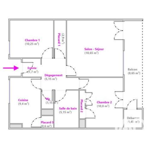 Appartement à vendre 3 pièces 67 m² Angers