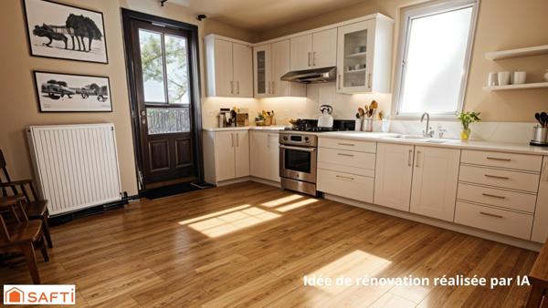 Maison de plain-pied à rénover avec jardin et garage