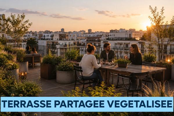 Deux terrasses, une vraie pièce de vie et le parc à proximité — Paris 18e