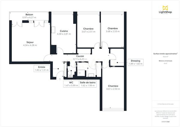 Vente Appartement 4 pièces de 79m² - 93330 Neuilly-sur-Marne