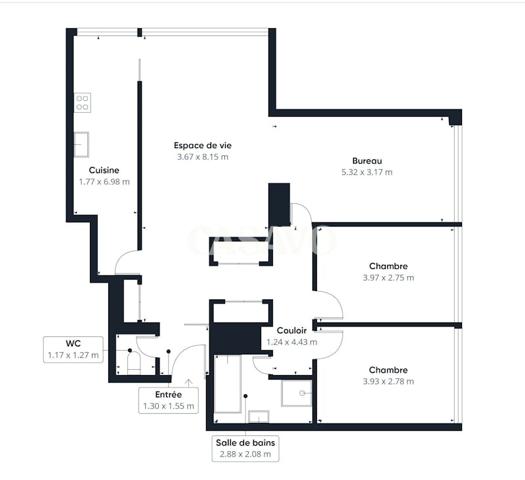 Vente Appartement 4 pièces de 101m² - 92800 Puteaux