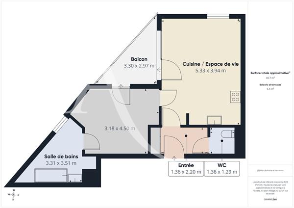 EN EXCLUSIVITÉ - T2 WASQUEHAL CENTRE - 174 900 €