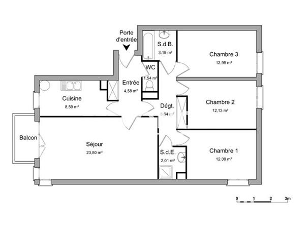 Location Appartement 4 pièces 89.5 m² - 110 RUE DU CHEVALIER FRANCAIS Lille 59000