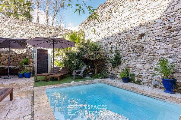 Maison d’artiste en pierre avec piscine dans ancienne minoterie réinventée