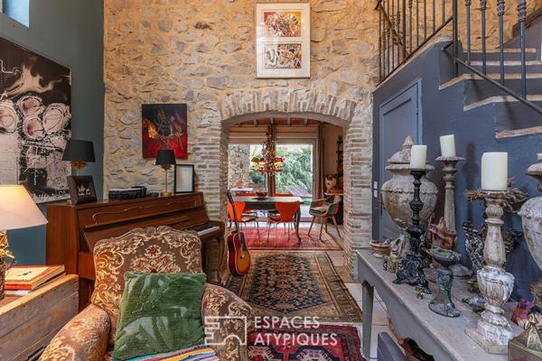 Maison d’artiste en pierre avec piscine dans ancienne minoterie réinventée