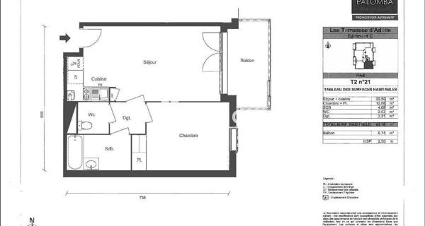 Location Appartement 2 pièces 44.19 m² - Toulouse 31300