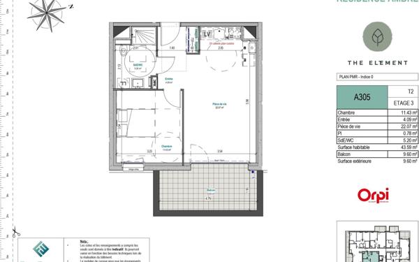 Appartement à vendre    2 pièces • 45,05 m2 Mont-Saint-Martin