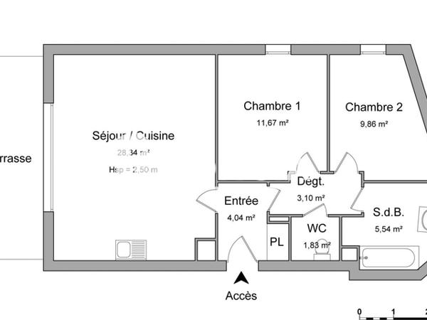 Location Appartement 3 pièces 64.38 m² - 28 AVENUE ANDRE REINSON Bordeaux 33300
