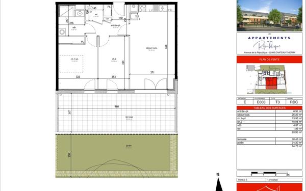 Appartement à vendre    3 pièces • 63,90 m2 Château-Thierry