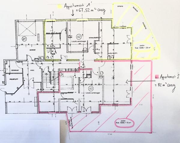 DEUX APPARTEMENT (T3 de 68 m² et T4 de 82m²) / JARDIN 100 m²