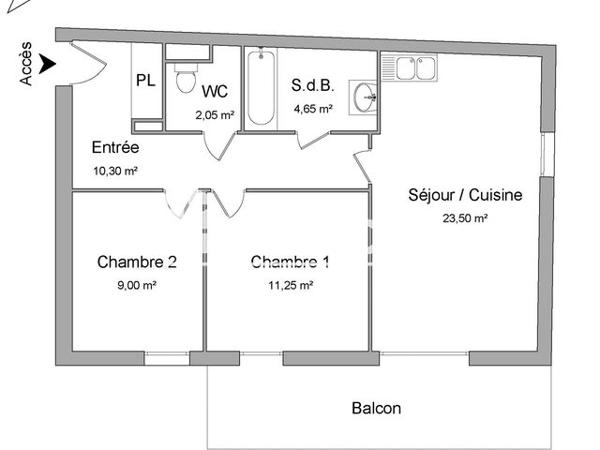 Location Appartement 3 pièces 60.75 m² - 3 RUE BRUNEHAUT - C2 Metz 57000