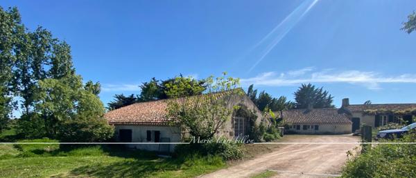 Longère et sa grange à vendre, proche de CHALLANS (85), longère avec 2 grandes chambres + grange 4 chambres, parcelle de 8 ha