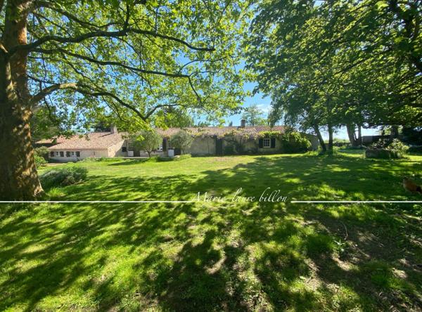 Longère et sa grange à vendre, proche de CHALLANS (85), longère avec 2 grandes chambres + grange 4 chambres, parcelle de 8 ha