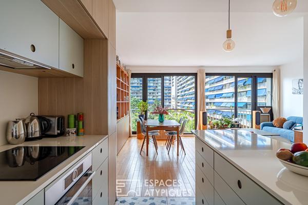 Appartement rénové par architecte au sein de la résidence Fernand Pouillon à Boulogne